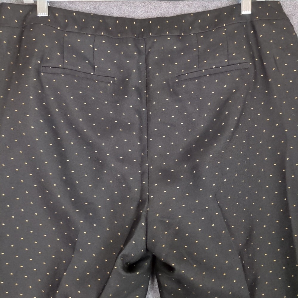 Talbots Woman Black Gold Polka Dot Embroidered Ankle Dress Pants Plus Size 16W - Picture 8 of 14
